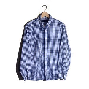 Blue White Check Pattern Fit Style Shirts